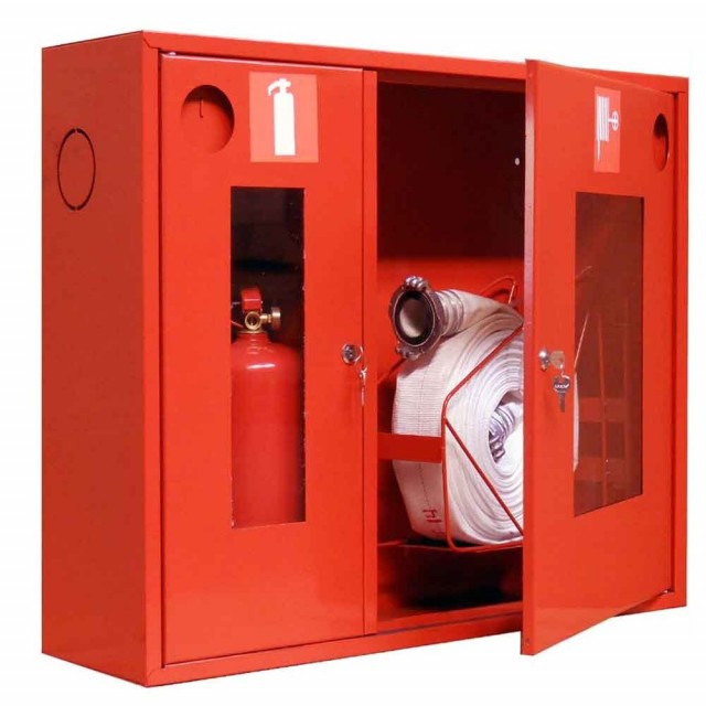 Шкаф для пожарных кранов встроенный с окном - ШПК-315 ВОК